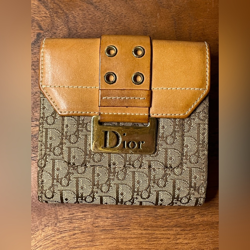 Dior Tan Monogram Compact Wallet